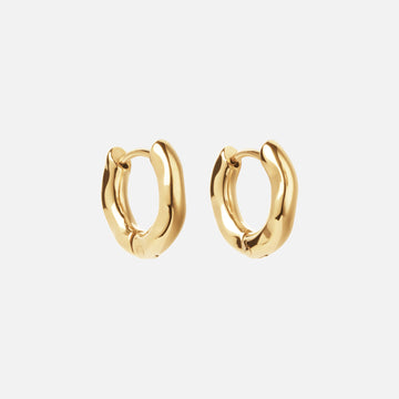 Wavy hoops 18k Guldplätering 14mm