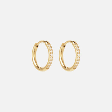 Zircon Örhängen 18k Guldplätering 14mm