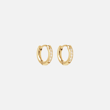 Zircon Øreringe 18K Guldbelagt 10mm