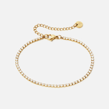 Tennisarmband med zirkoner 18K Guldplätering