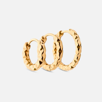 Astra örhängen med ringar 18K Guldplätering 12/15/18 mm