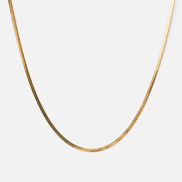 Halsband med platt orm 18K Guldplätering 2 mm