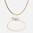 Halsband & armband med platt orm 18K Guldplätering 2 mm