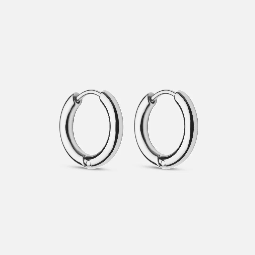 Basic Hoops Örhängen Silverfärgad 15 mm
