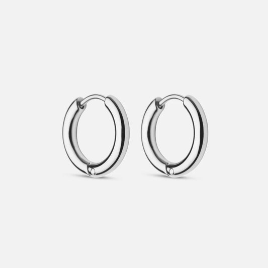 Basic Hoops Örhängen Silverfärgad 15 mm