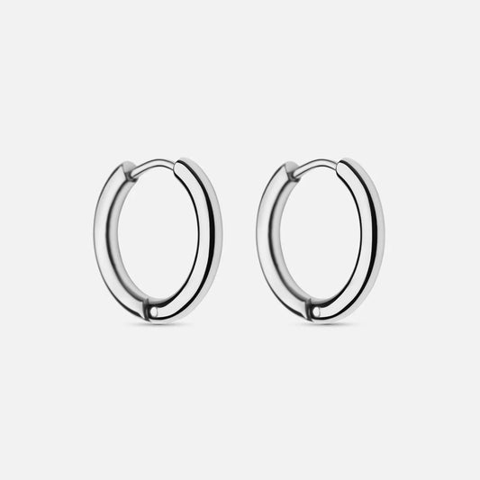 Basic Hoops Örhängen Silverfärgad 17 mm