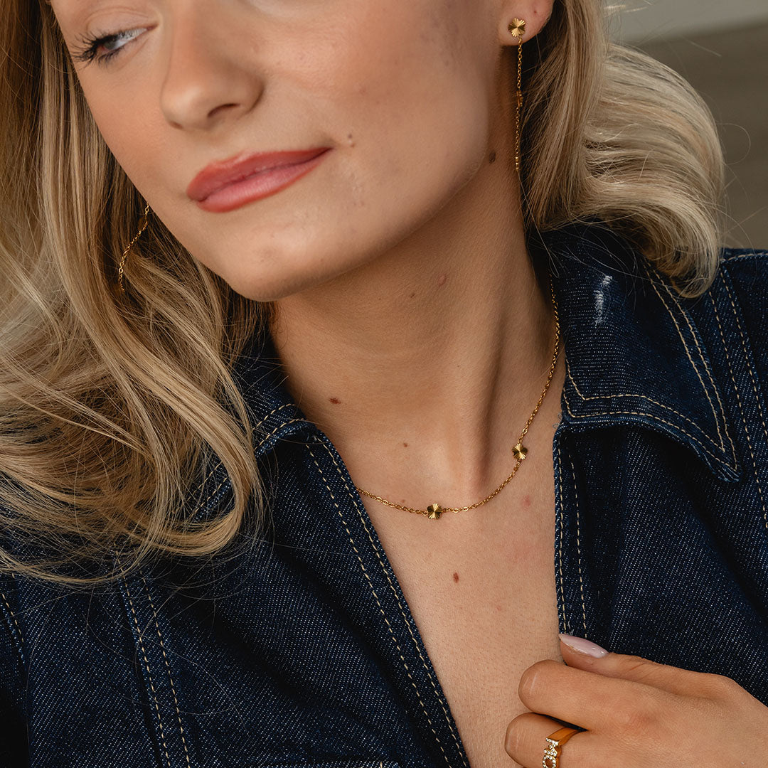 Scattered Flower Armbånd + halskæde 18K Guldbelagt - Josephine Nord