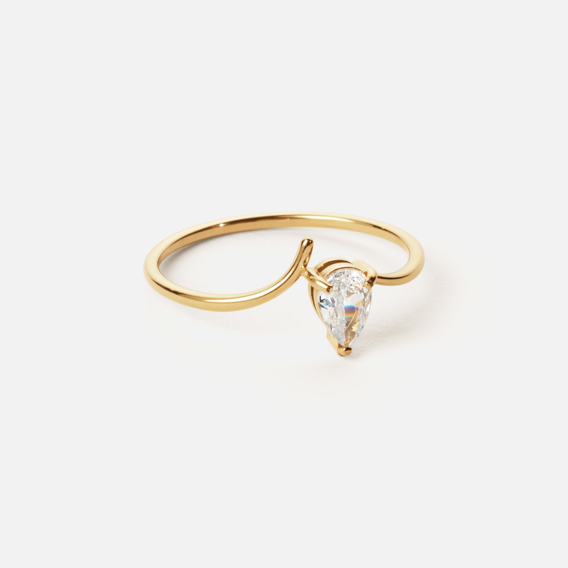 Isdroppe Zircon Ring 18K Guldplätering