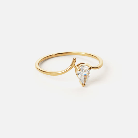 Isdroppe Zircon Ring 18K Guldplätering