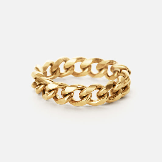 Chunky Panser Facet Ring 18k Guldplätering