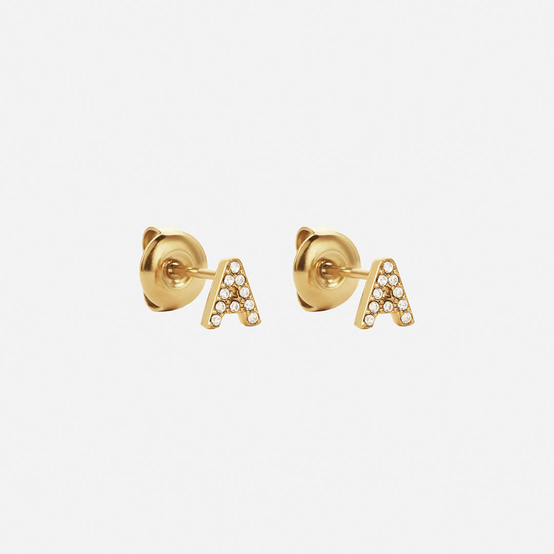 Letter Zirkon örhängen 18K Guldplätering