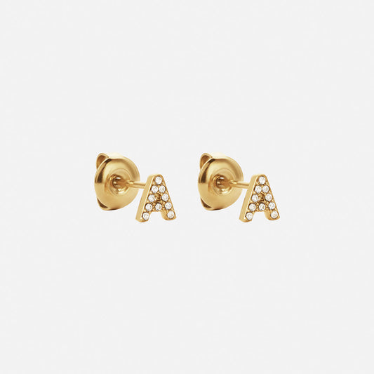 Letter Zirkon örhängen 18K Guldplätering