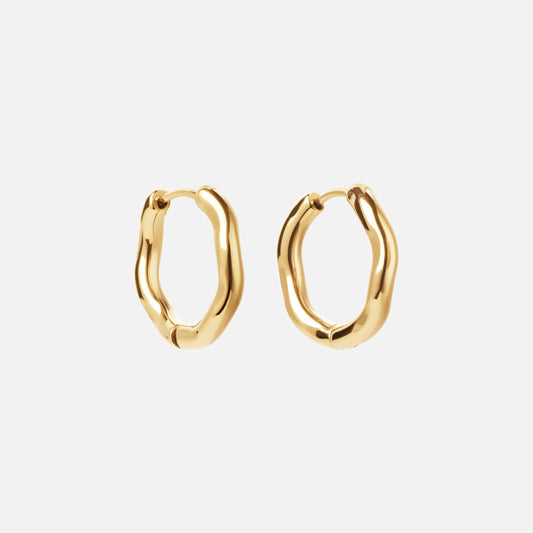 Wavy hoops 18k Guldplätering 20 mm