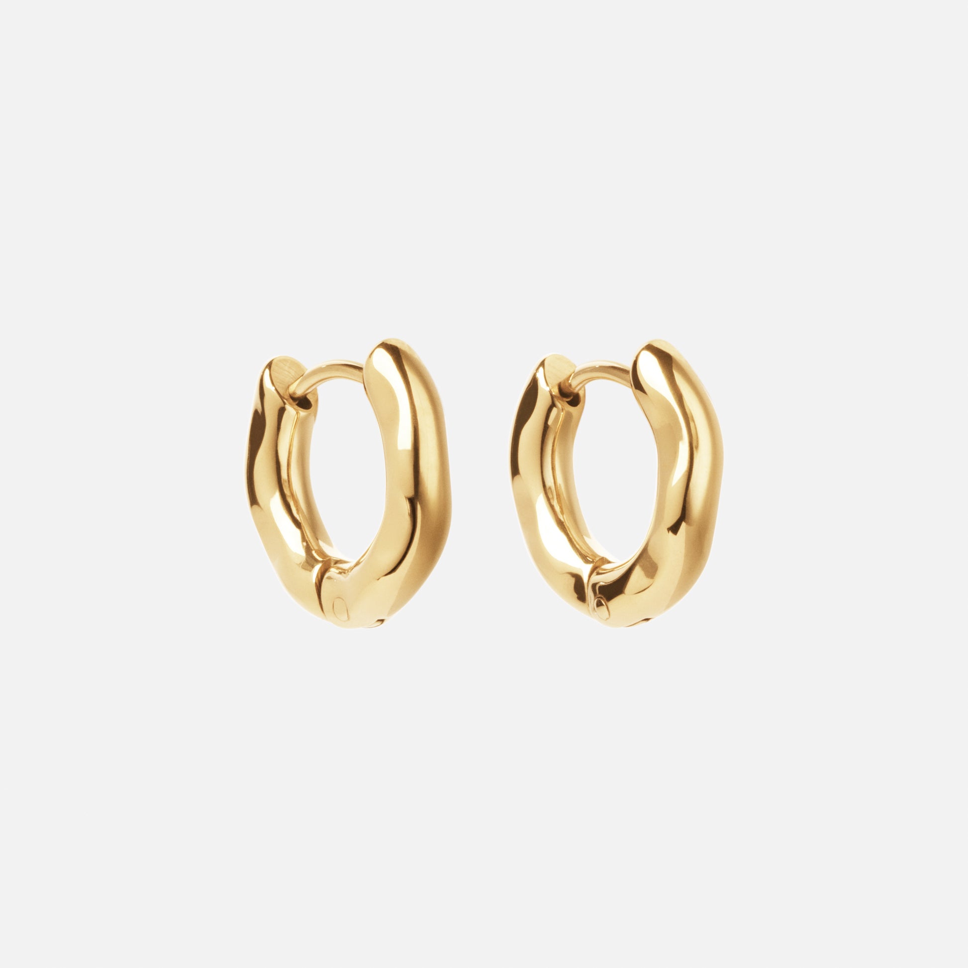 Wavy hoops 18k Guldplätering 14mm