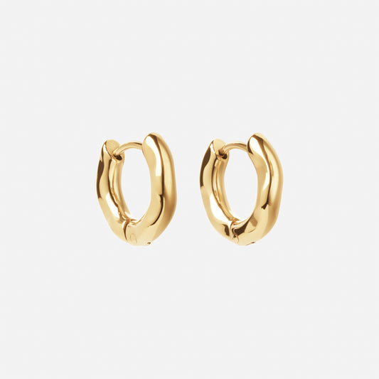 Wavy hoops 18k Guldplätering 14mm