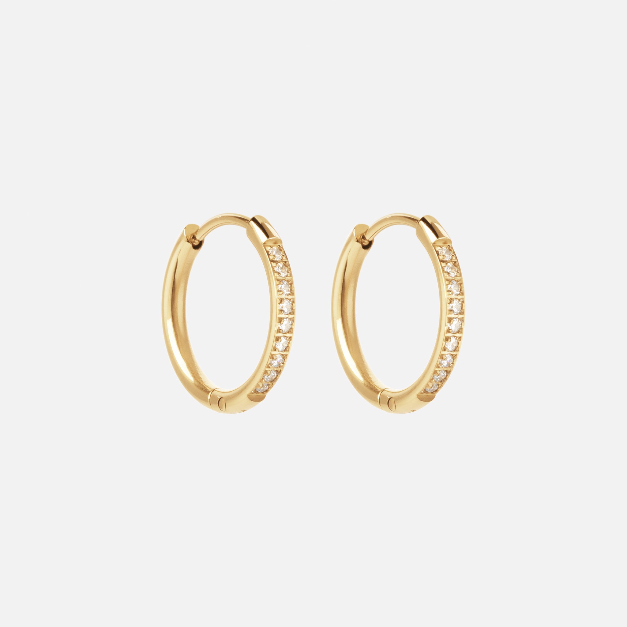 Zircon Örhängen 18k Guldplätering 16mm