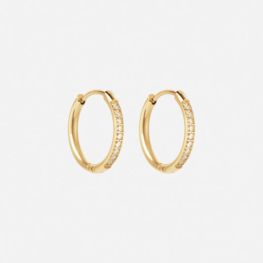 Zircon Örhängen 18k Guldplätering 16mm