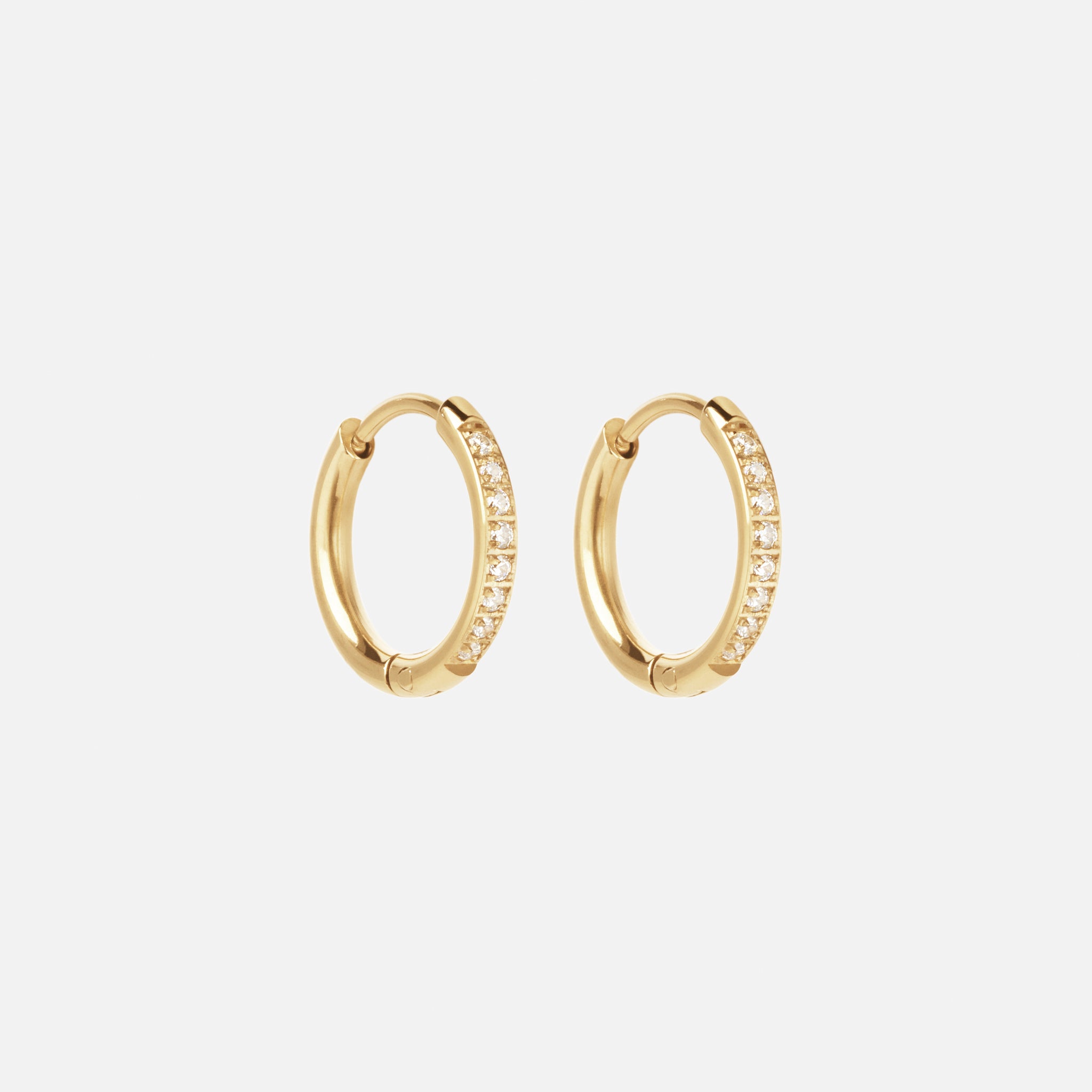 Zircon Örhängen 18k Guldplätering 14mm