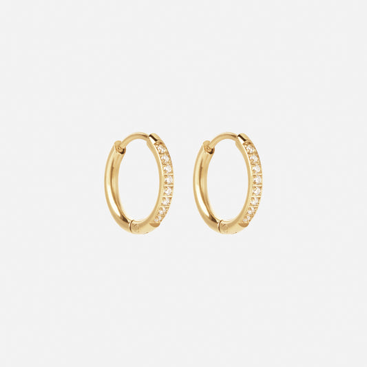 Zircon Örhängen 18k Guldplätering 14mm
