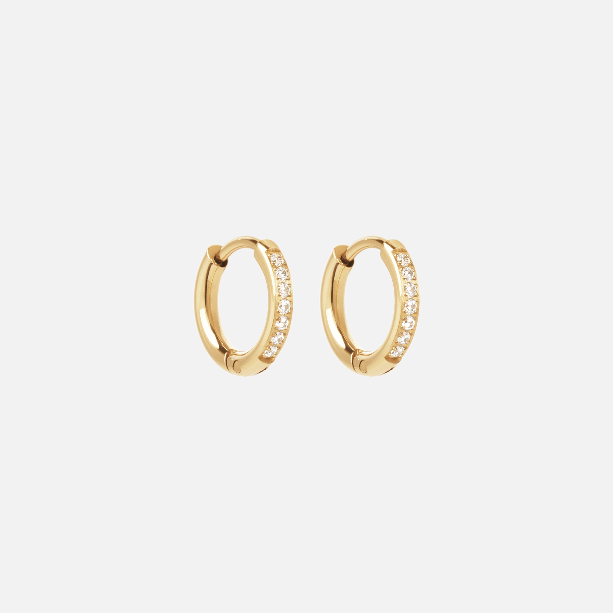 Zircon Örhängen 18k Guldplätering 12mm