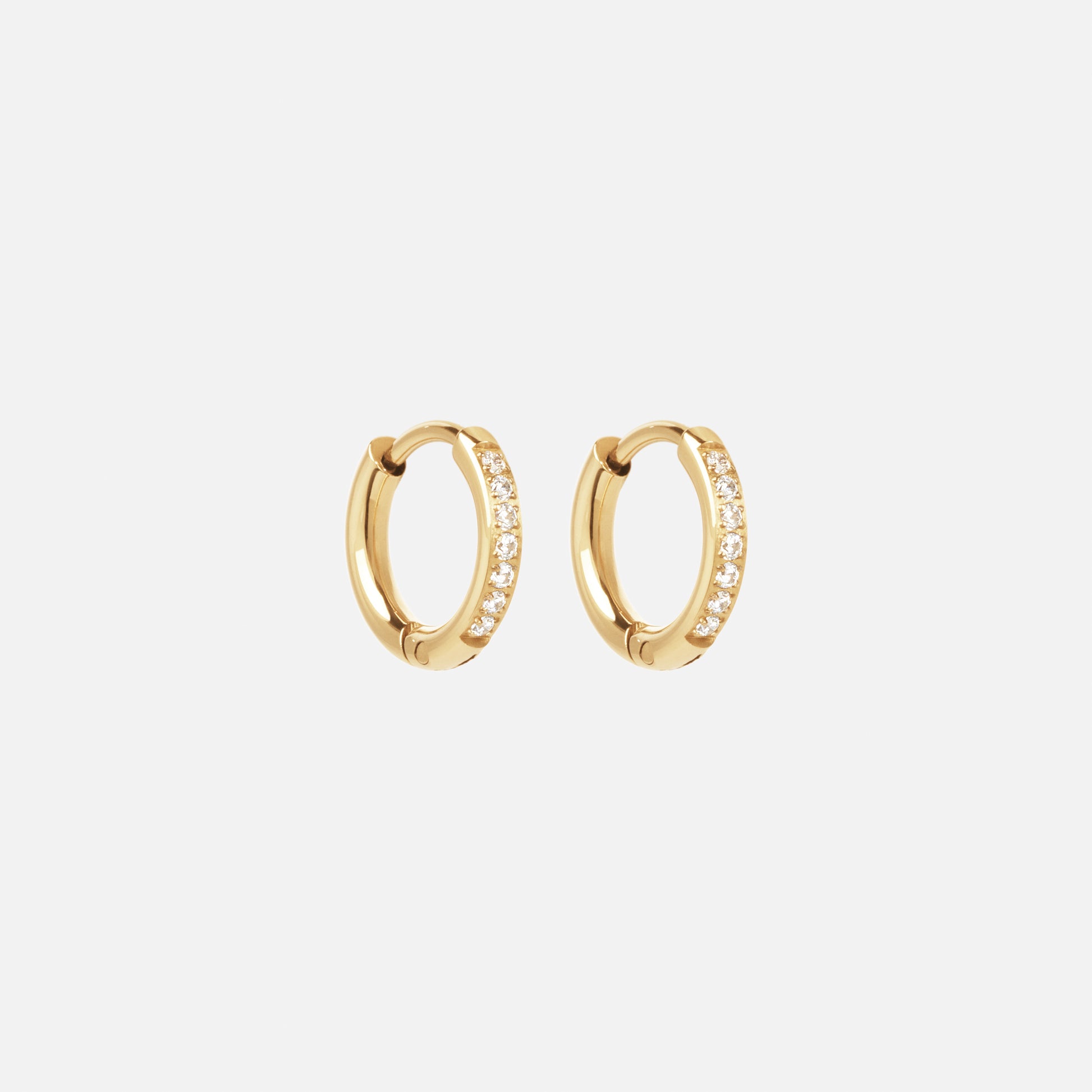 Zircon Örhängen 18k Guldplätering 12mm