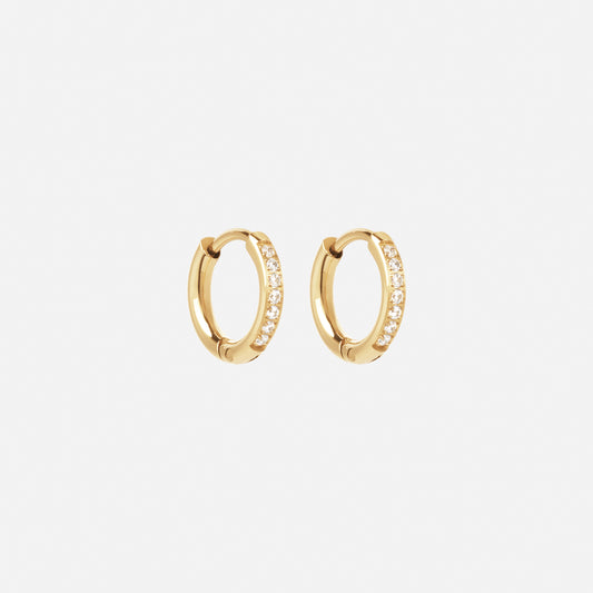 Zircon Örhängen 18k Guldplätering 12mm