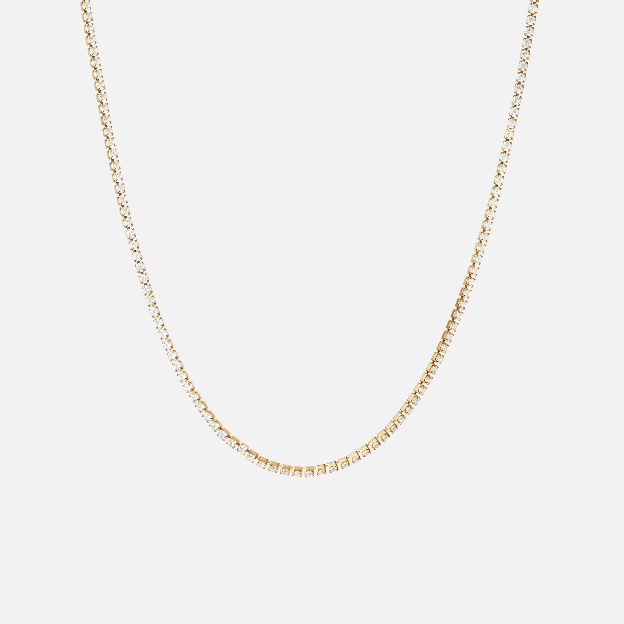 Tennishalsband med zirkoner 18K Guldplätering