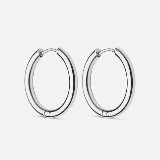 Basic Hoops Örhängen Silverfärgad 21 mm