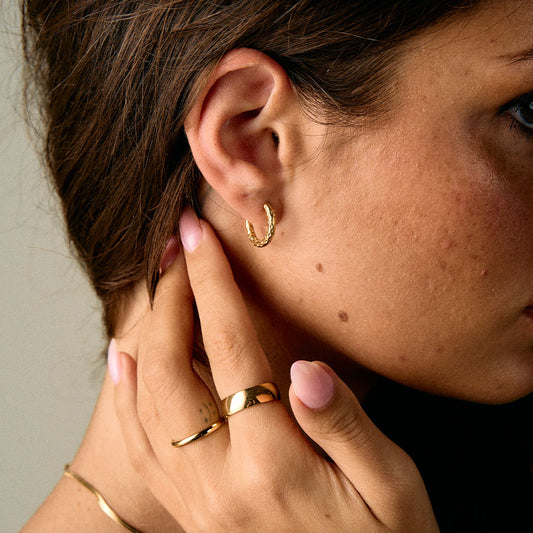 Meteor Hoops örhängen 18k Guldplätering
