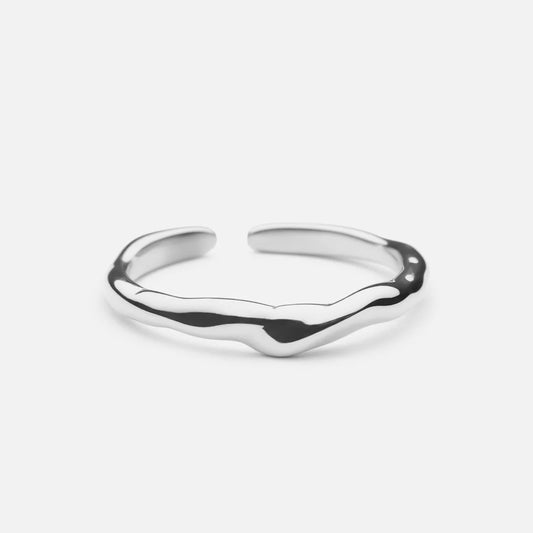 Curve Ring Justerbar Silverfärgad
