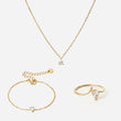 Ice Drop Zirkon Ring + Armband + Halsband