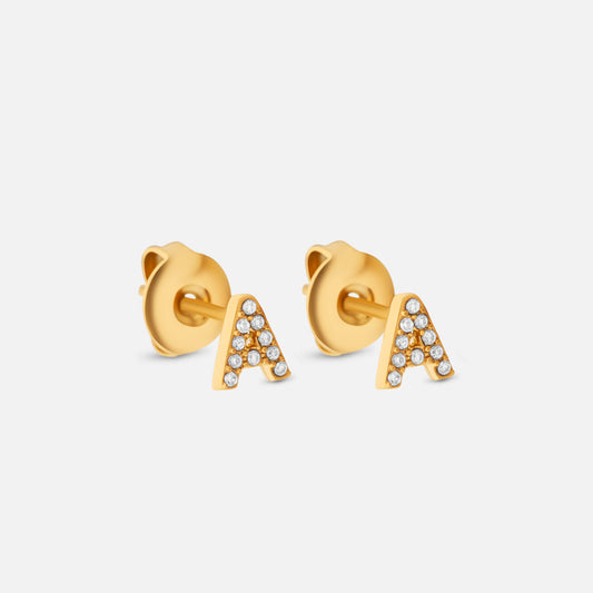 Letter Zirkon örhängen 18K Guldplätering