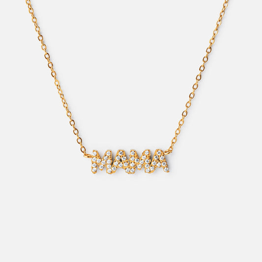 Mama Halsband med zirkoner 18K Guldplätering