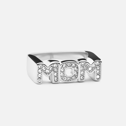 Mom Zirkonring justerbar Silverfärgad