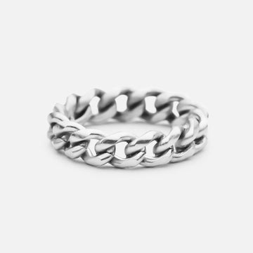 Chunky Panser Facet Ringa Silverfärgad