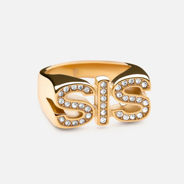 SIS Ring med zirkoner 18K Guldplätering