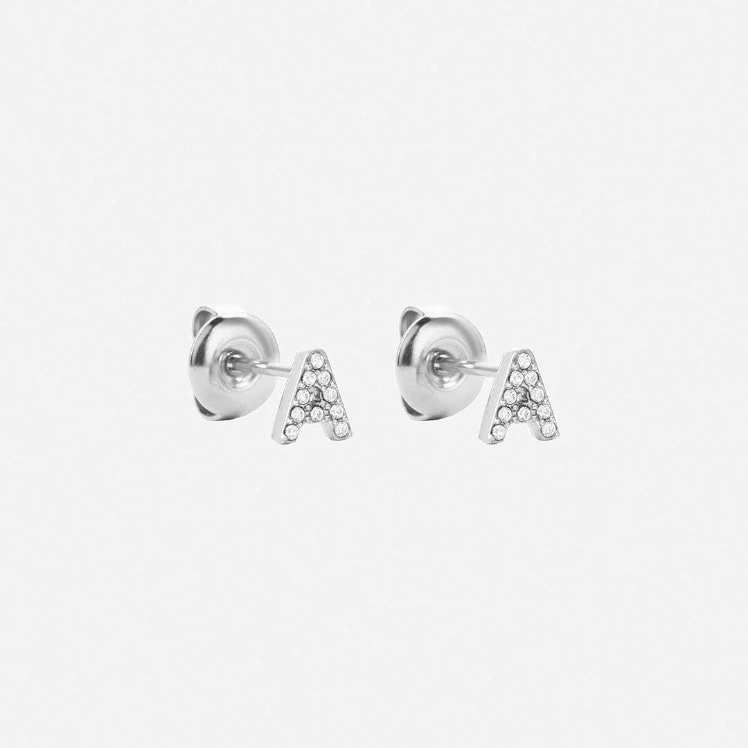 Letter Zirkon Örhängen Silverfärgad
