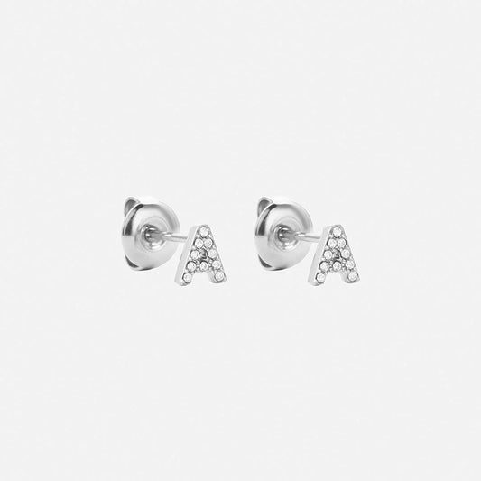 Letter Zirkon Örhängen Silverfärgad